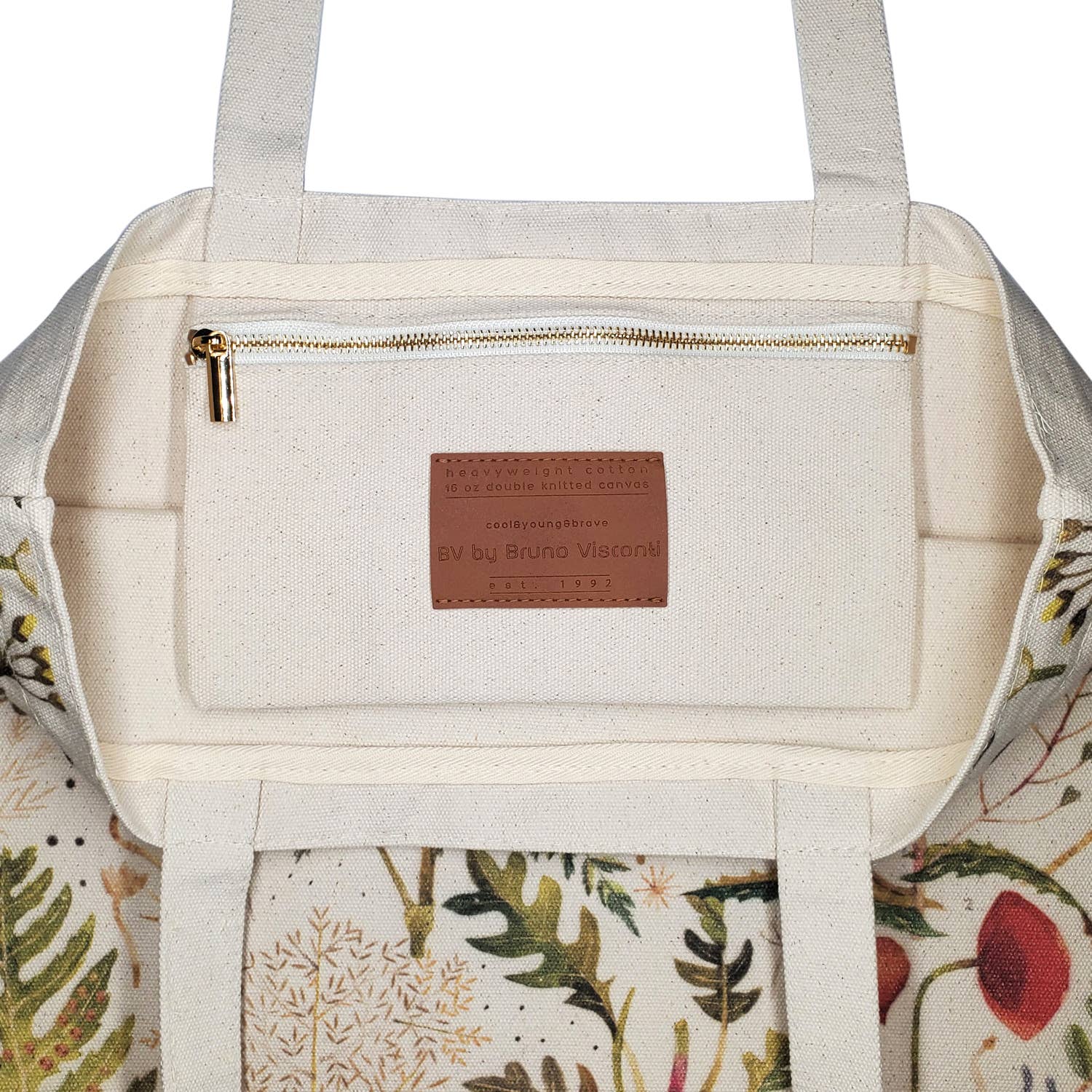 Greens and Flowers Tote Bag Canvas