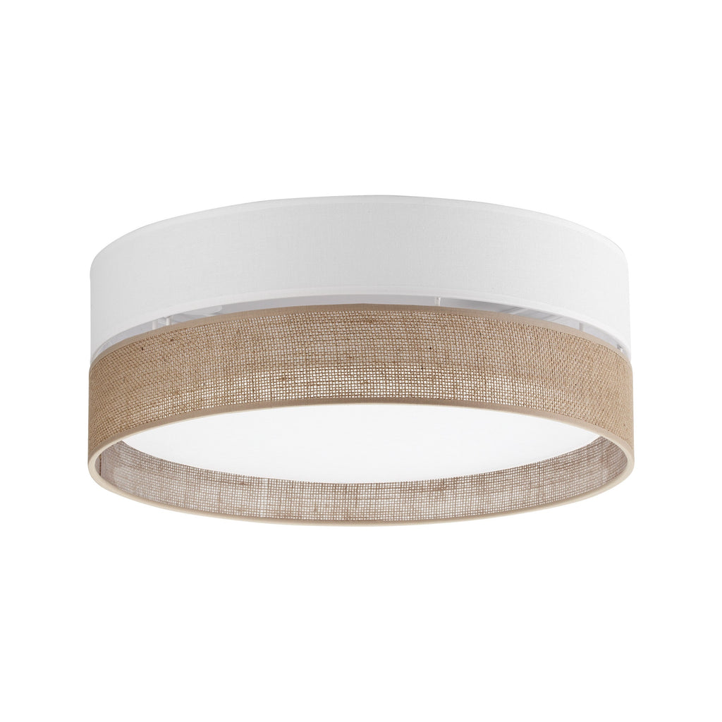 LINOBIANCO Natural Linen Flush Mount Ceiling Light for Bedroom, Hallway & Living Room