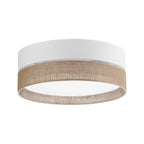 LINOBIANCO Natural Linen Flush Mount Ceiling Light for Bedroom, Hallway & Living Room