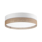 Linobianco Natural Linen Flush Mount Ceiling Light for Bedroom, Hallway & Living Room
