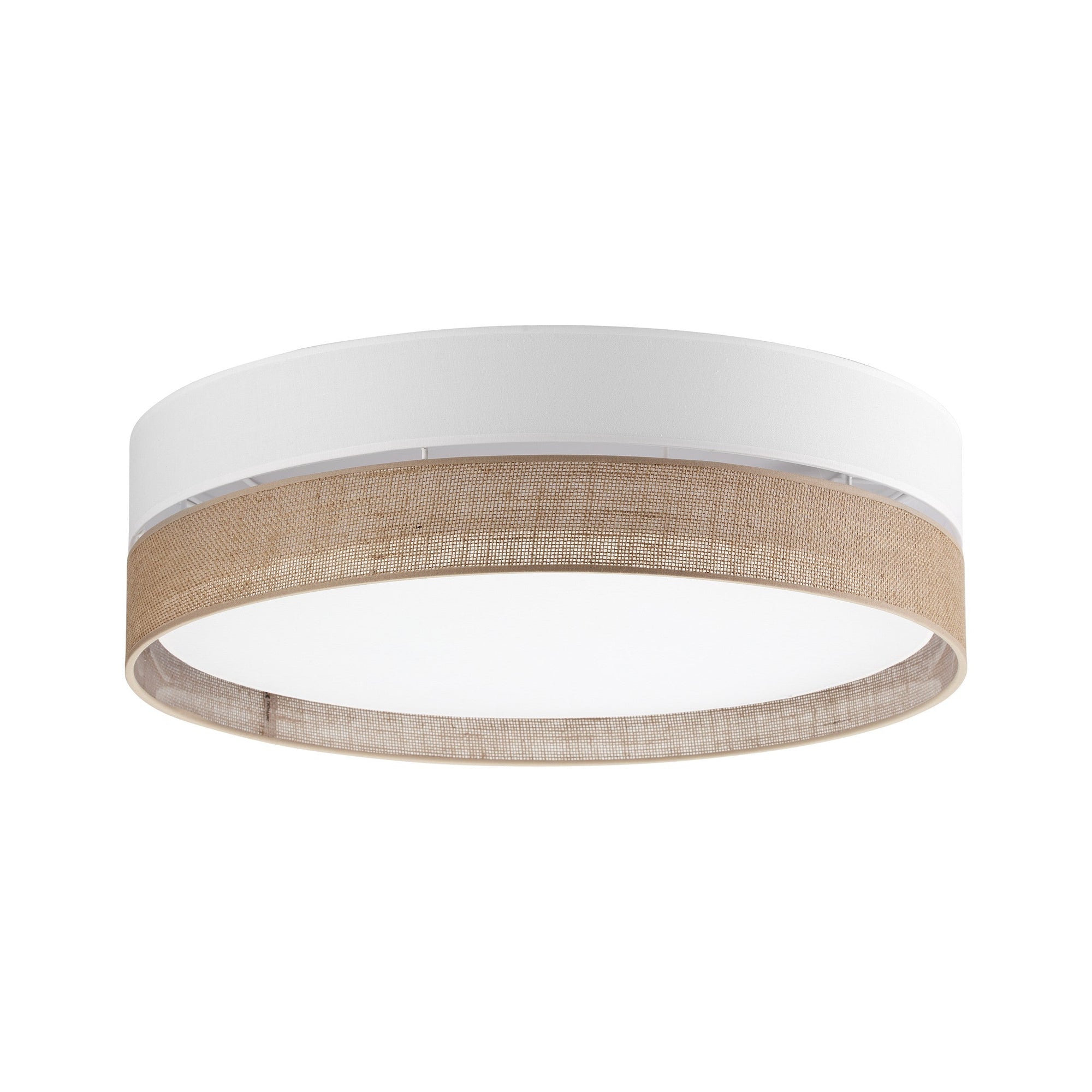 Linobianco Natural Linen Flush Mount Ceiling Light for Bedroom, Hallway & Living Room