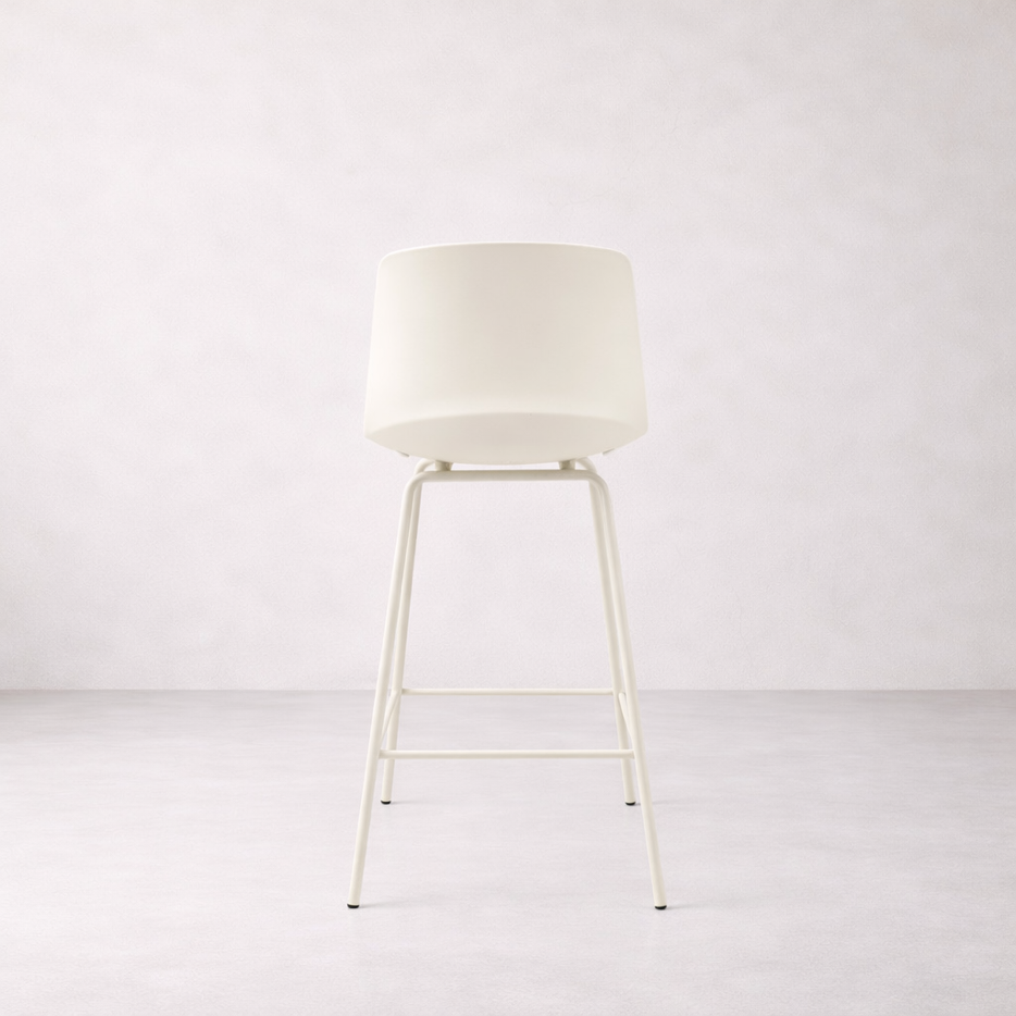 Agata Counter Stool - Neutral White