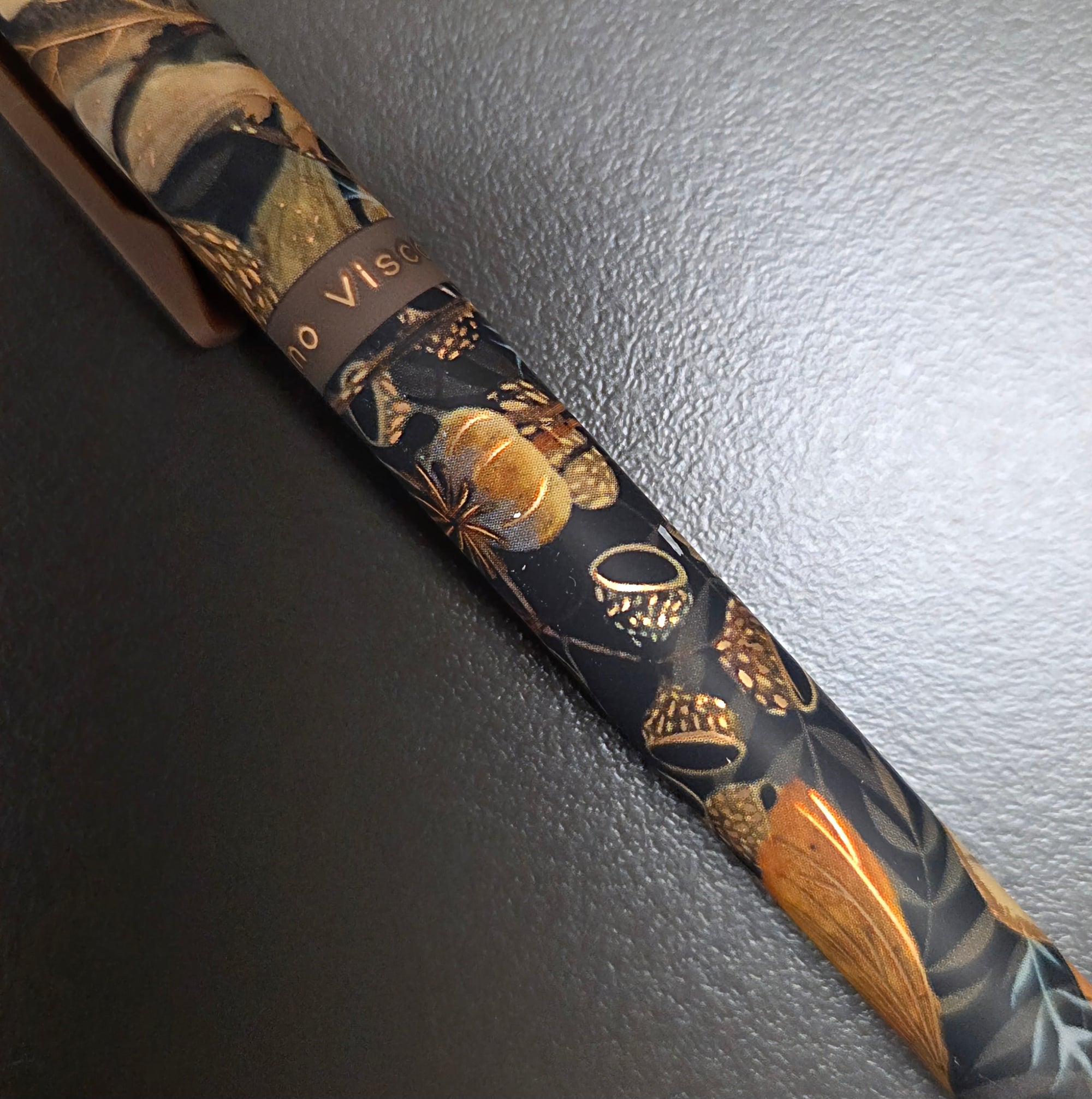 Soft Touch Click Ballpoint Pen - Floral - Black Ink