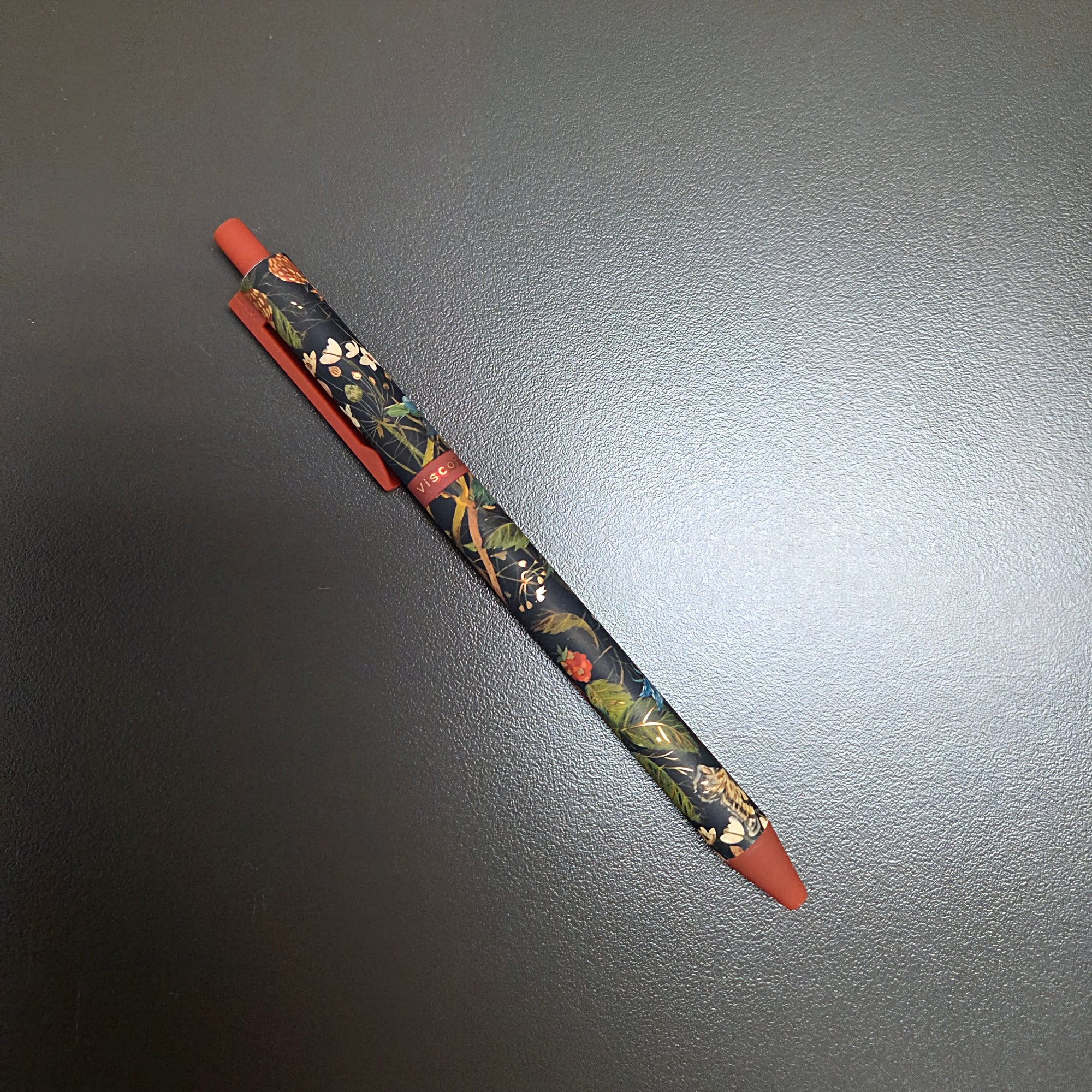 Soft Touch Click Ballpoint Pen - Floral - Black Ink
