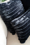 Faux Fur Luxe Black Lumbar Pillow