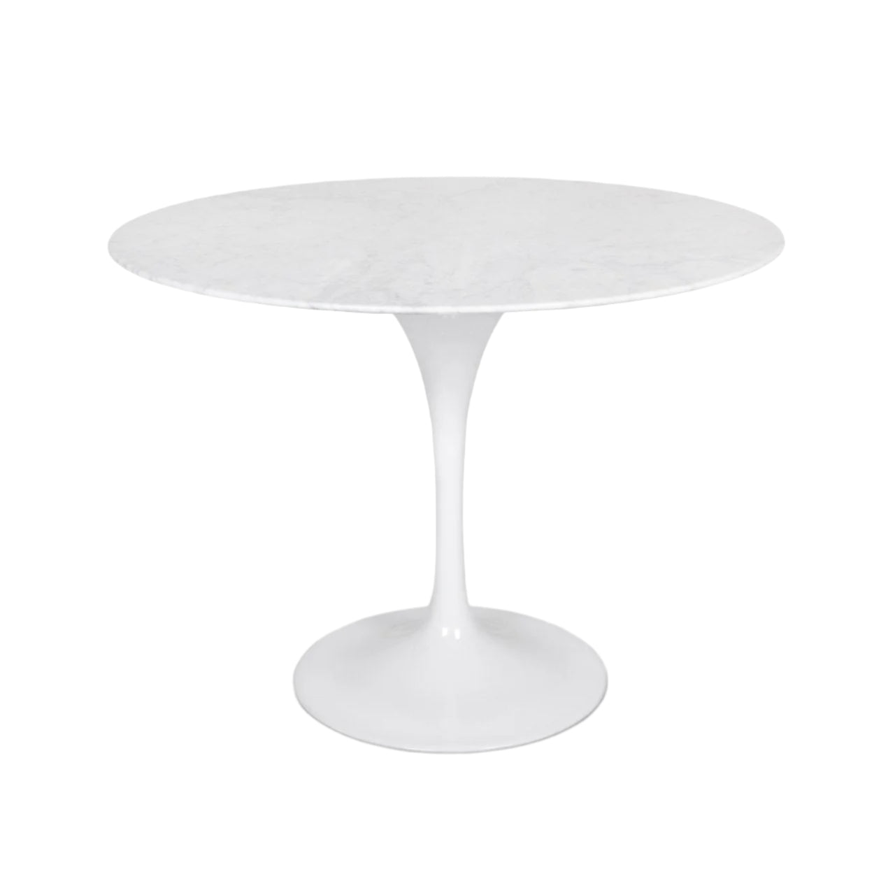 White round table with a pedestal base