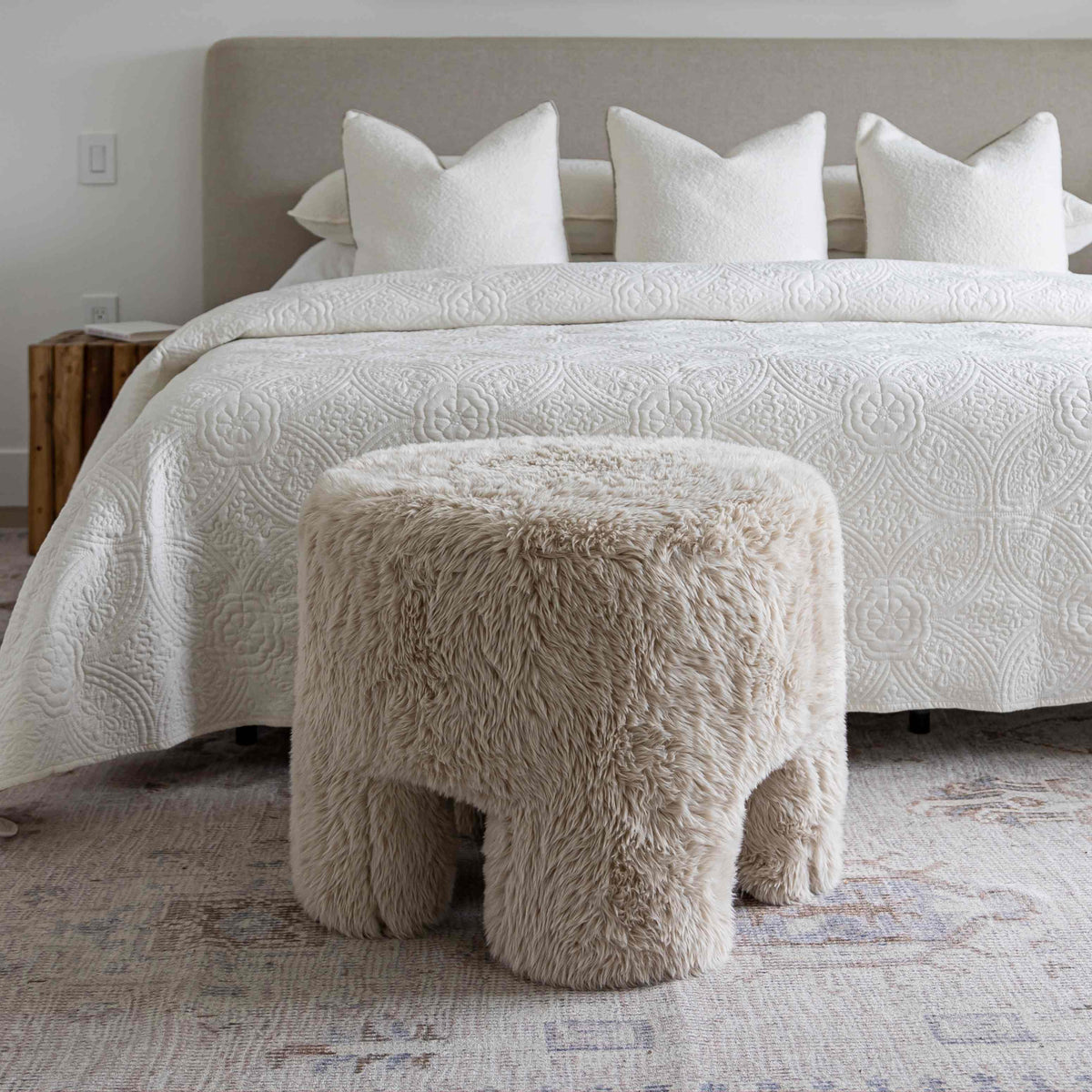 Ginger Ottoman - Downy Cream