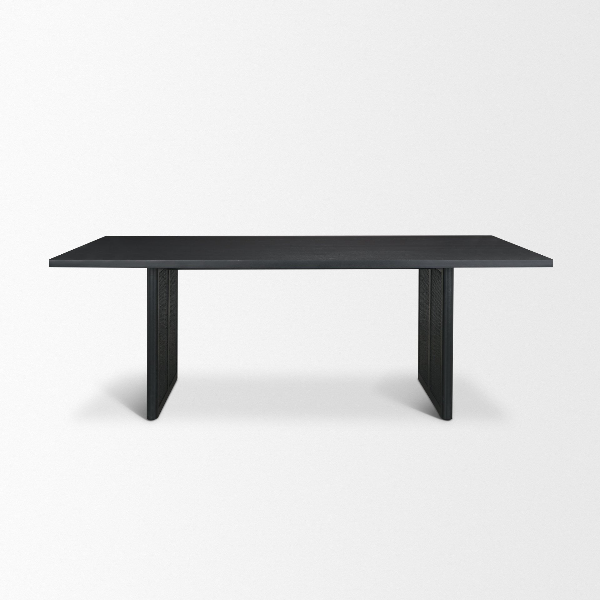 Grier 84" Black Wood w/ Black Cane Dining Table