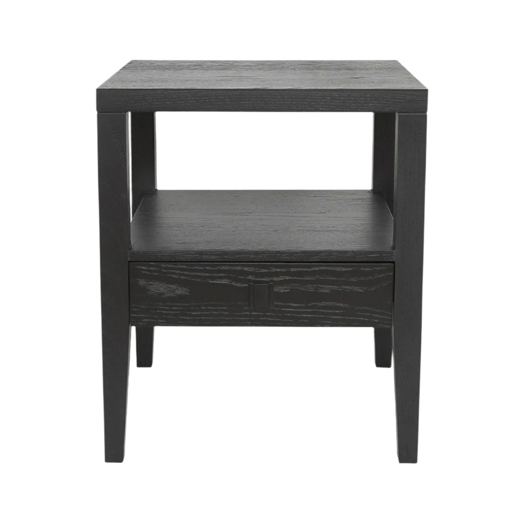 Black wooden side table