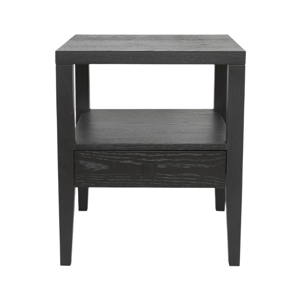 Black wooden side table