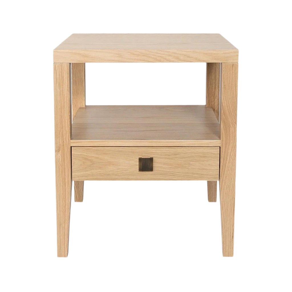 Wooden side table with a drawer