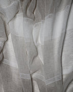 Lancia Striped Jacquard Semi Sheer Grommet Curtain