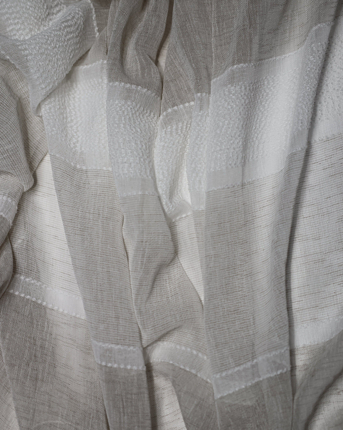 Lancia Striped Jacquard Semi Sheer Grommet Curtain