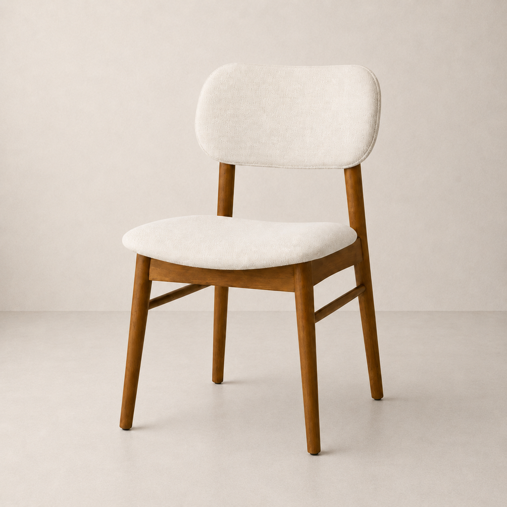 Ivy Solid Wood Dining Chair - Smoked Oak and Heathered Ivory