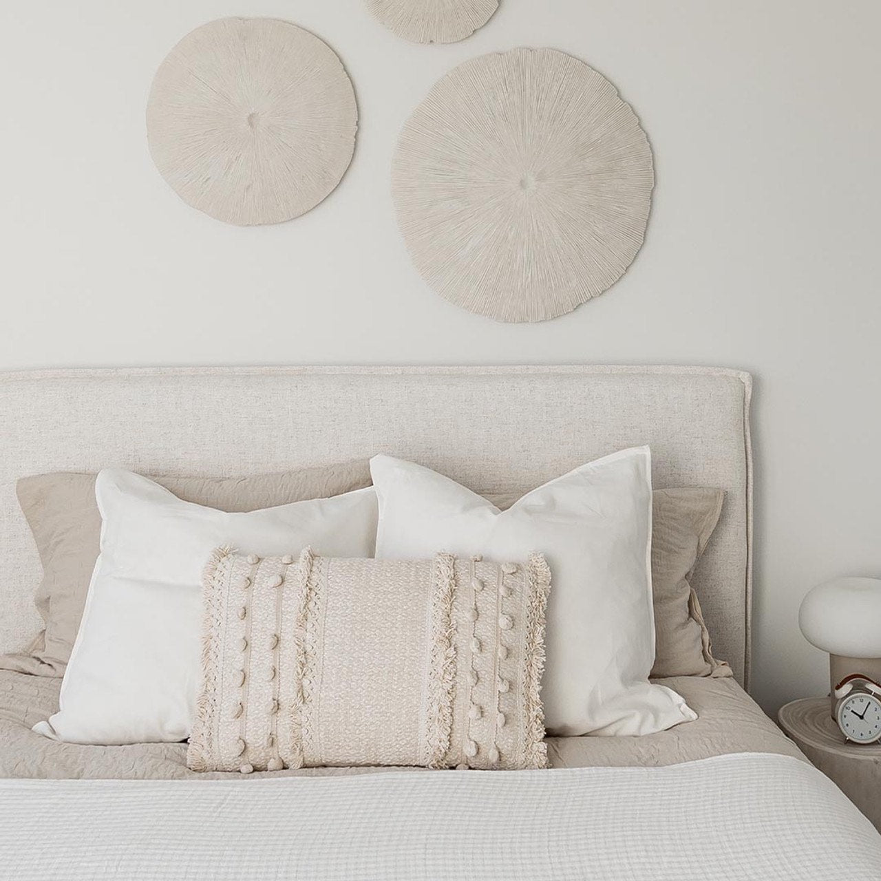 Julia King Bed - Cream