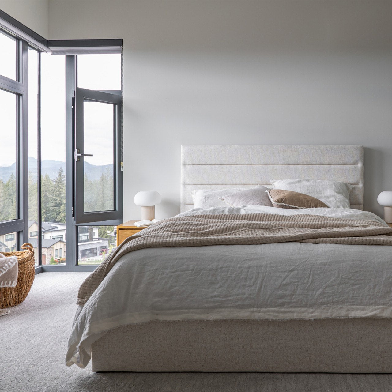 Justin Double Bed Tall - Cream