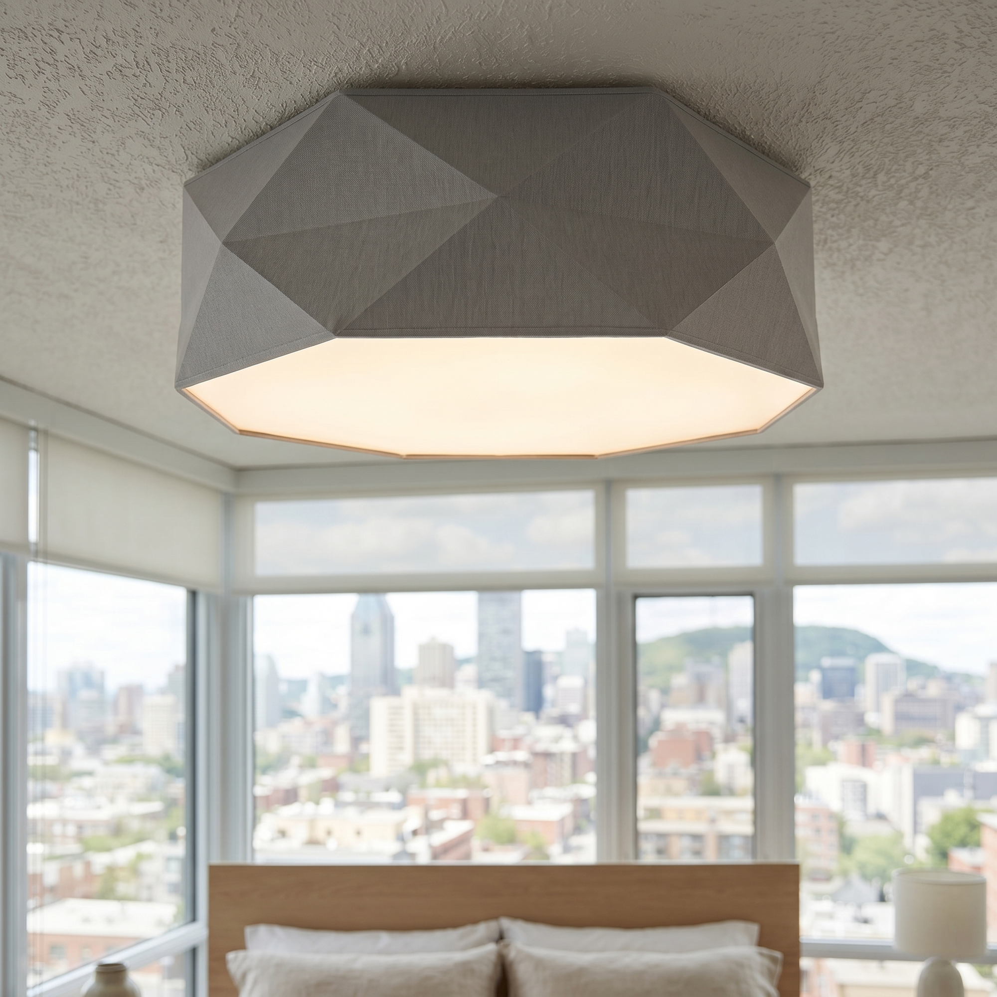 KANTOOR Gray Modern Flush Mount Light