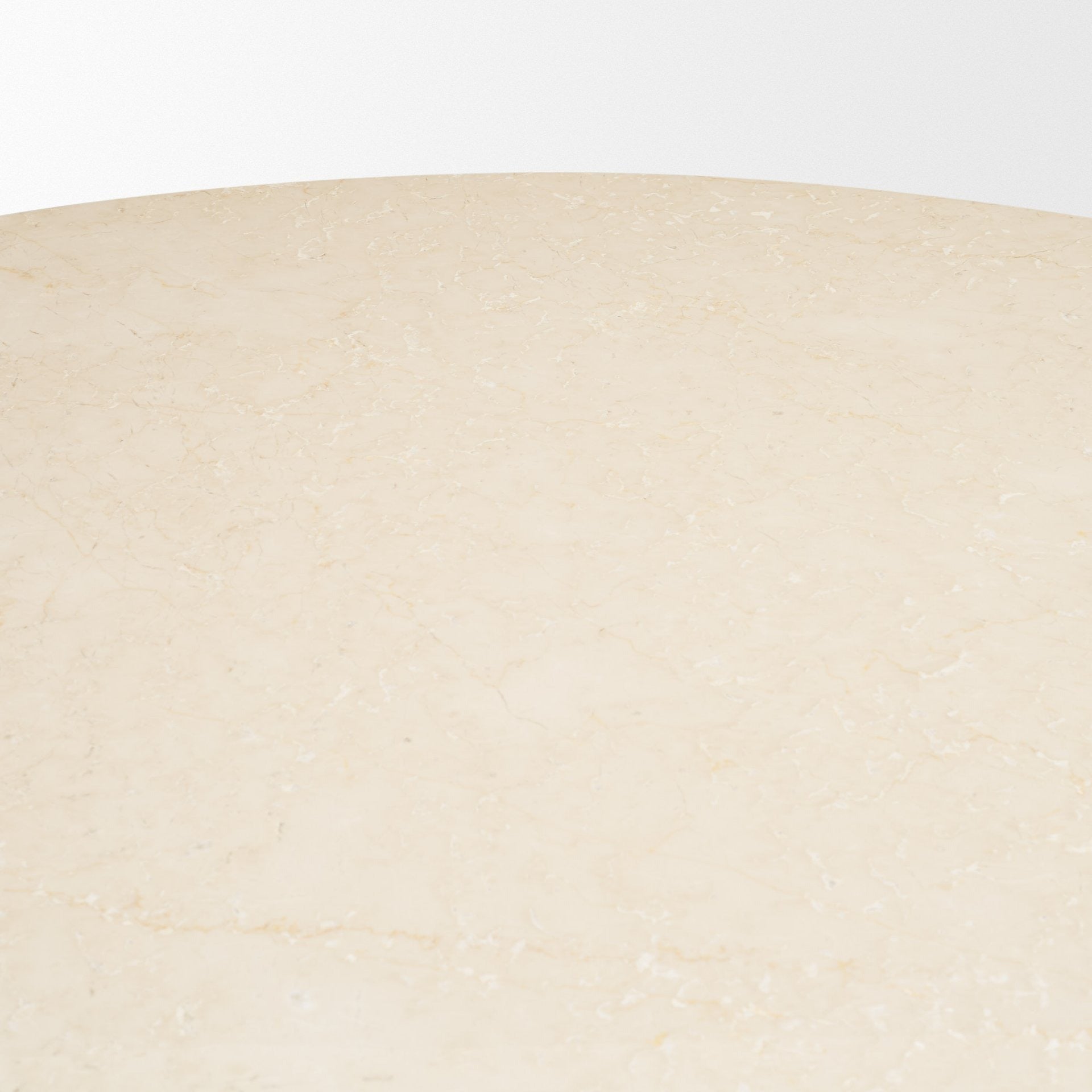 Marbrello 60" Botticino Marble Top Light Brown Fluted Wood Round Dining Table