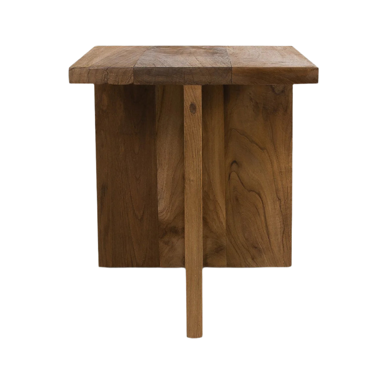 Wooden side table with a natural finish