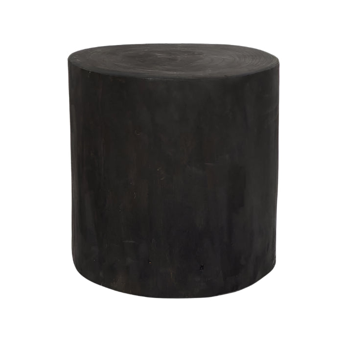 Black cylindrical stool