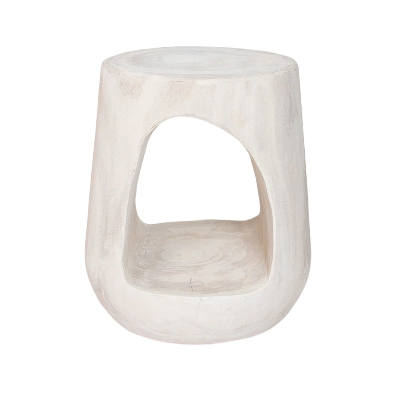 White marble side table with a unique design