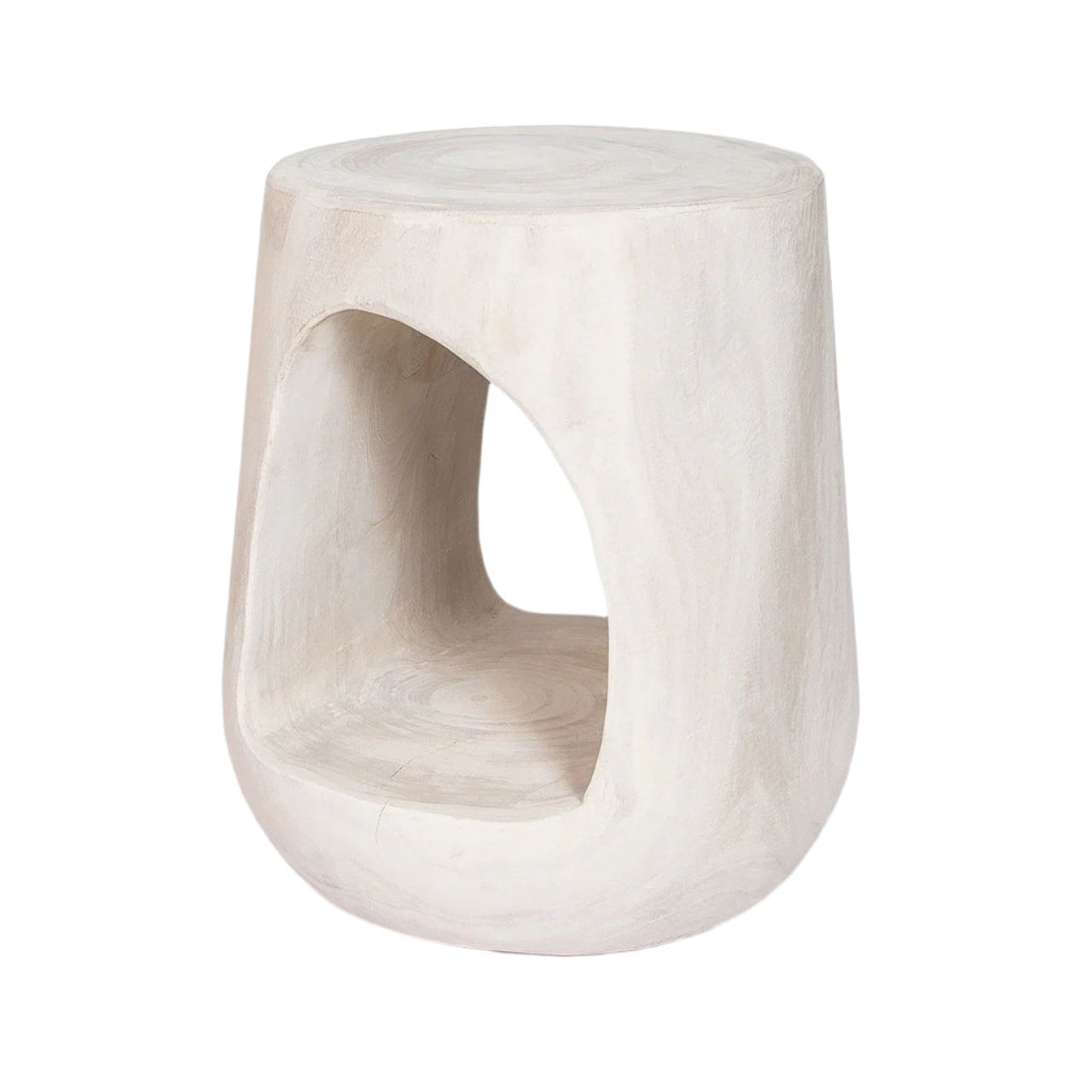 White marble stool with a unique design 