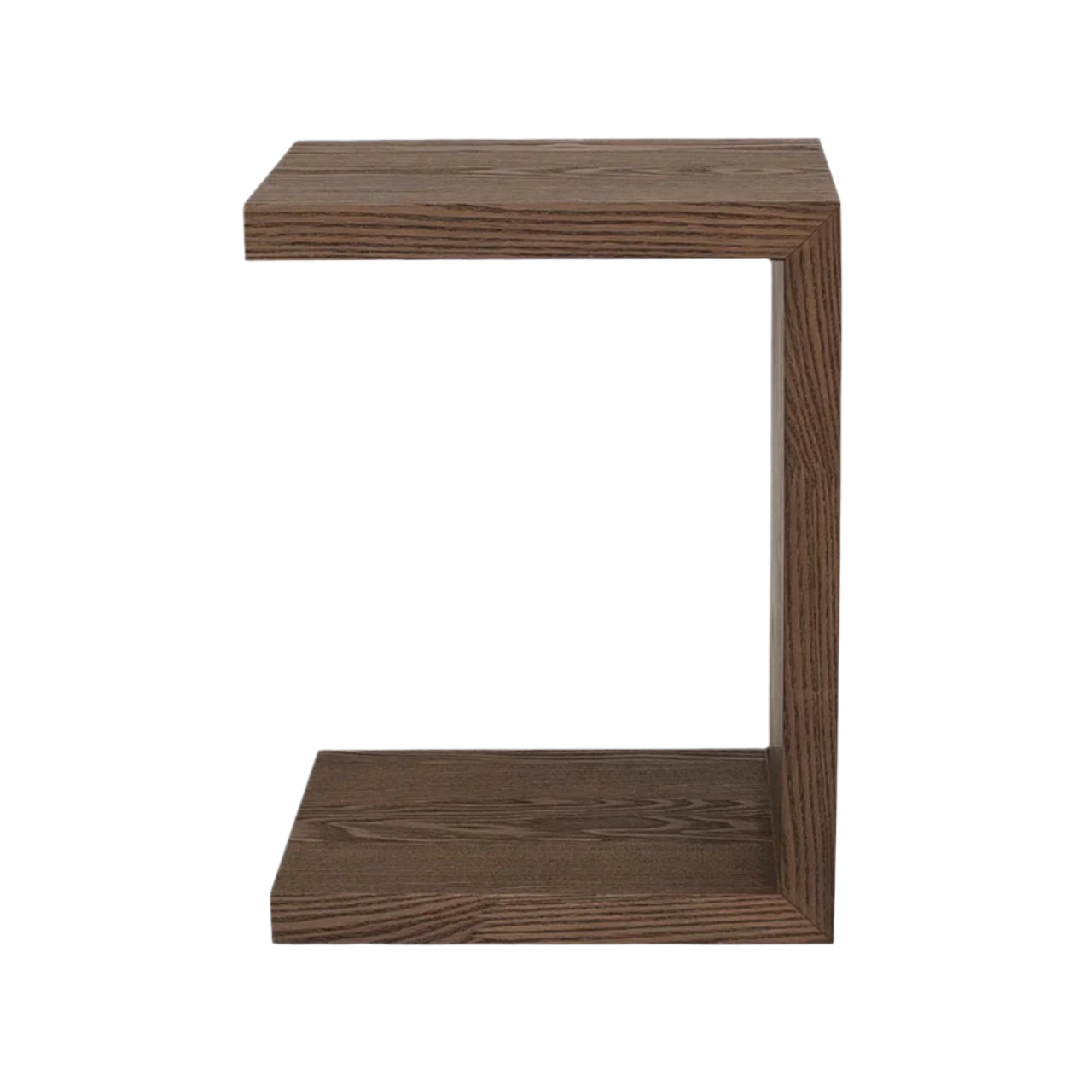 Wooden side table with a modern design