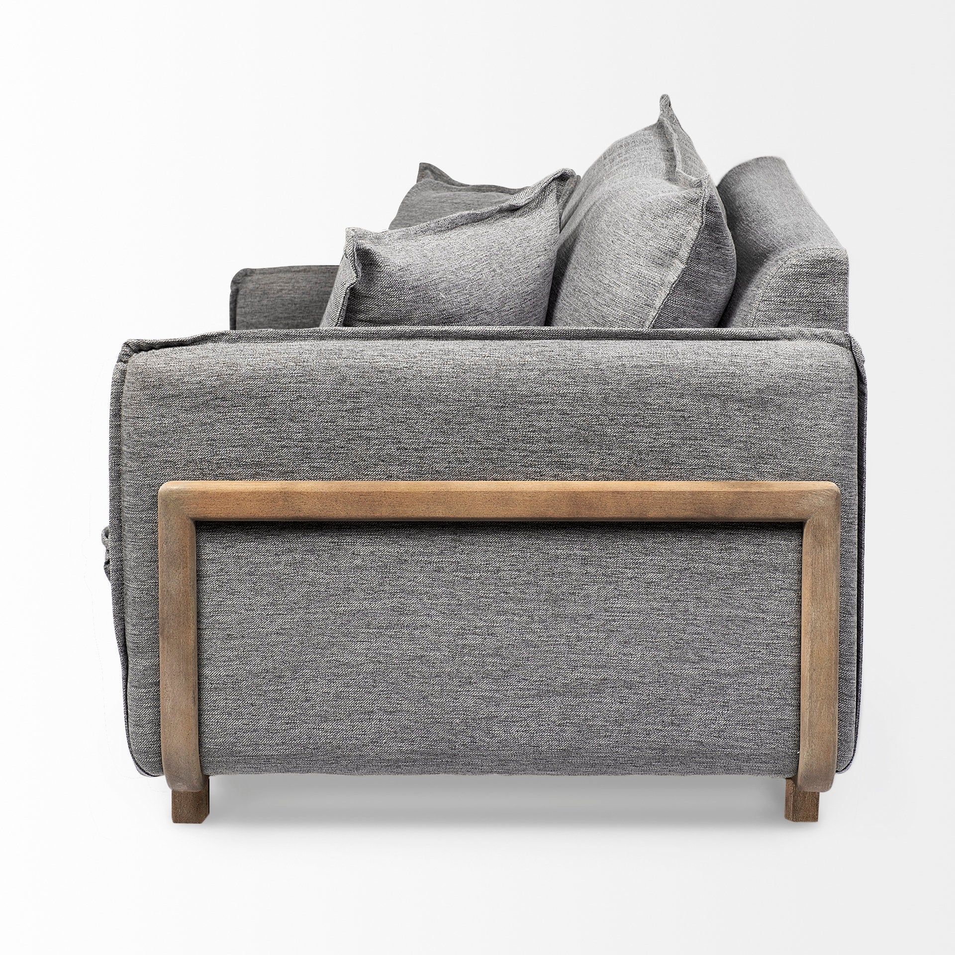 Roy Upholstered Armchair with Exposed Wood Frame