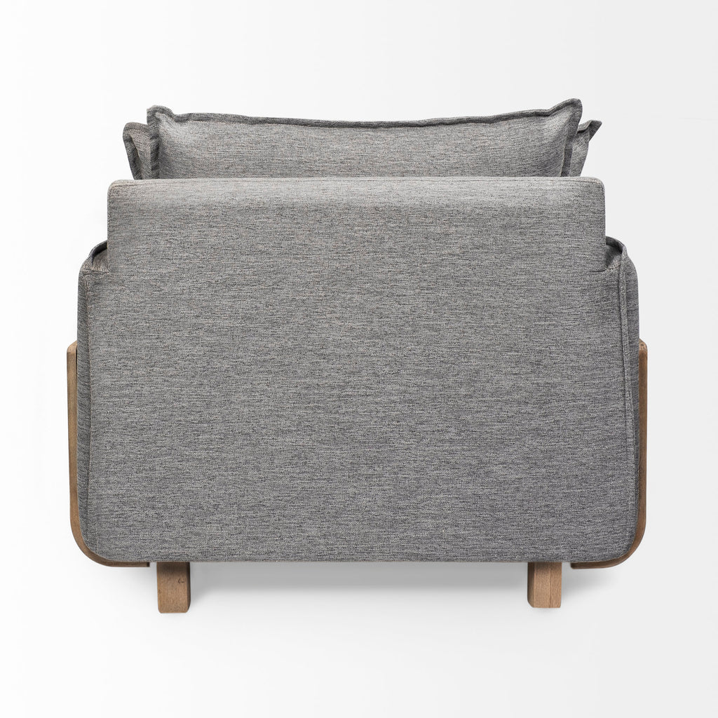 Roy Upholstered Armchair with Exposed Wood Frame