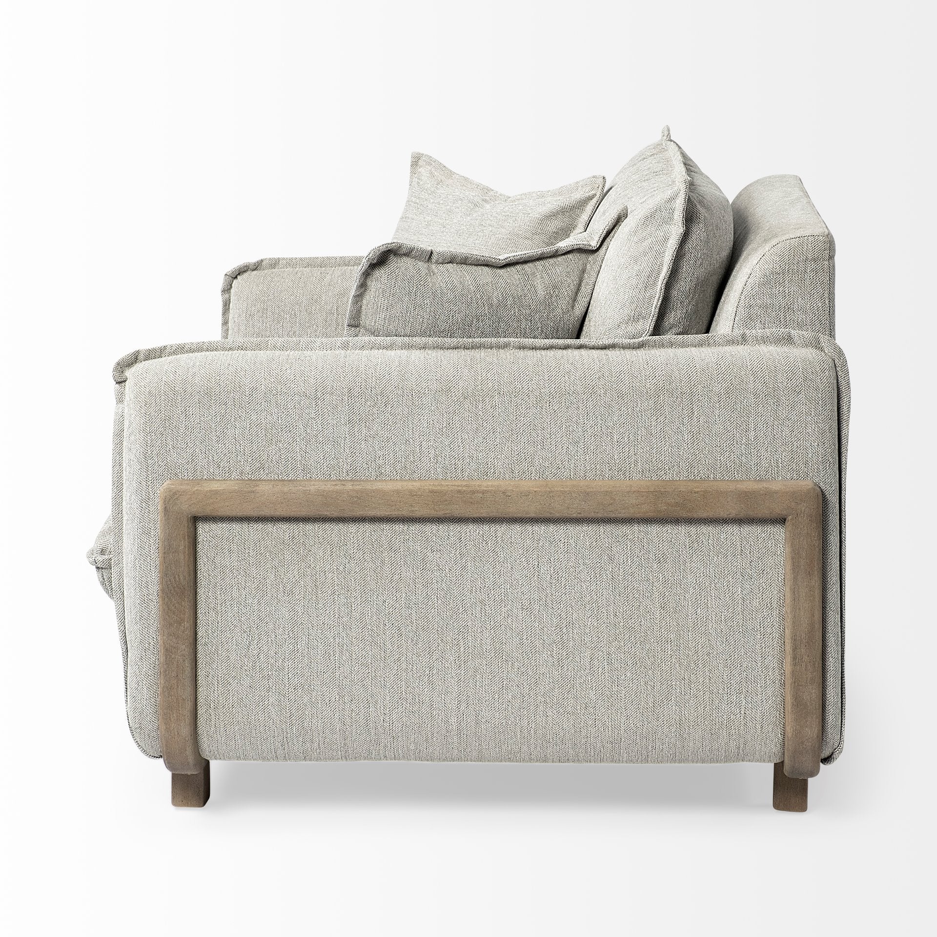 Roy Upholstered Armchair with Exposed Wood Frame