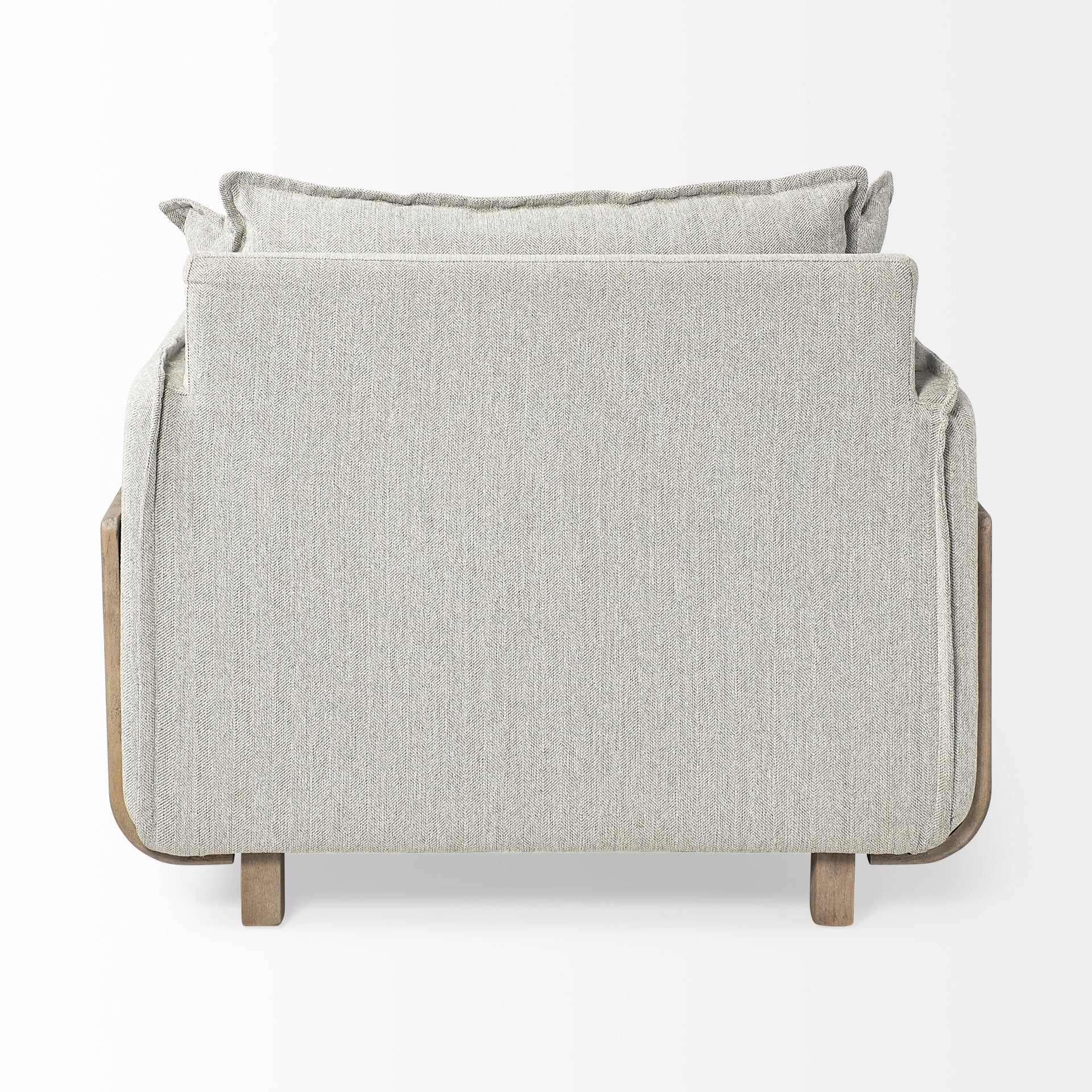 Roy Upholstered Armchair with Exposed Wood Frame