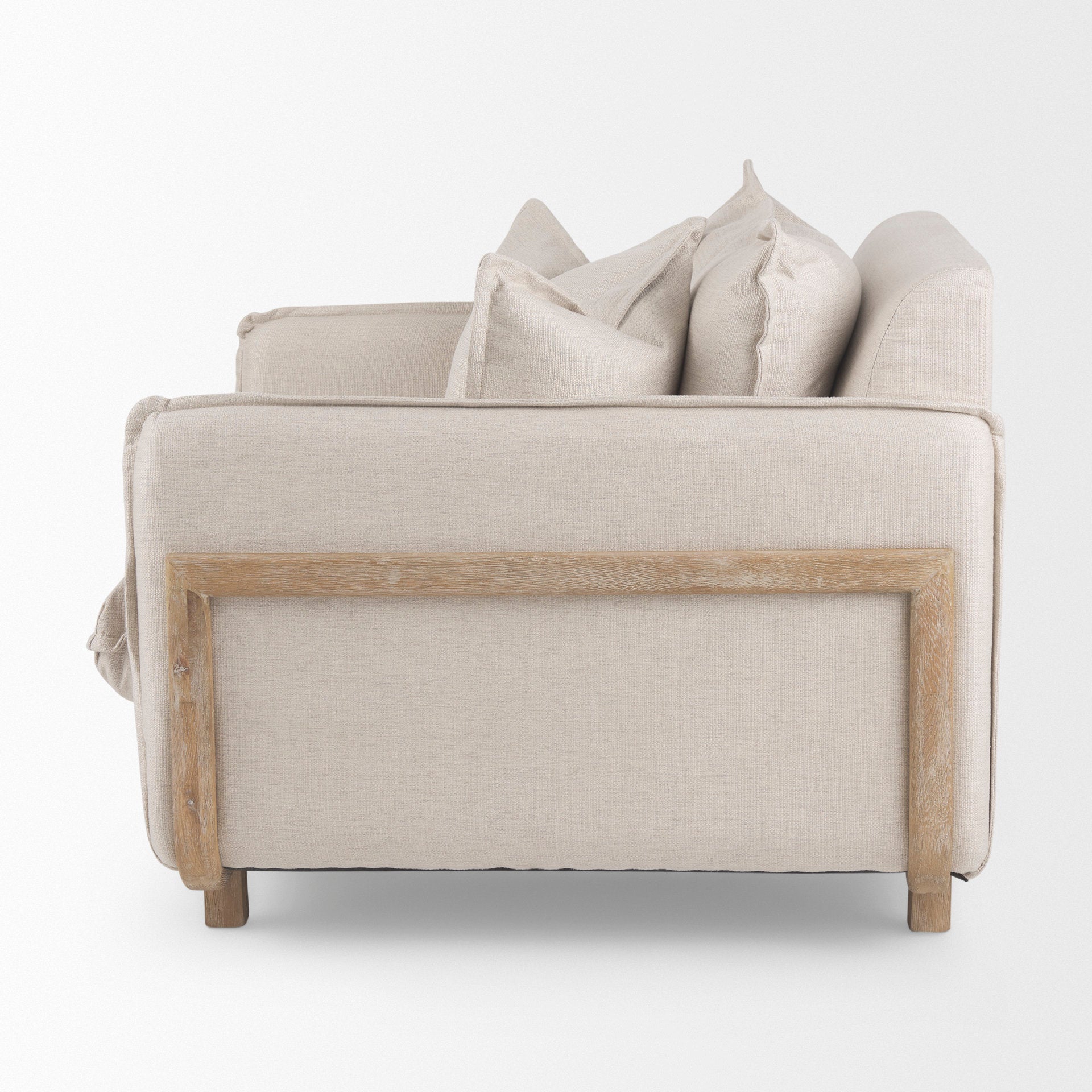 Roy Upholstered Armchair with Exposed Wood Frame
