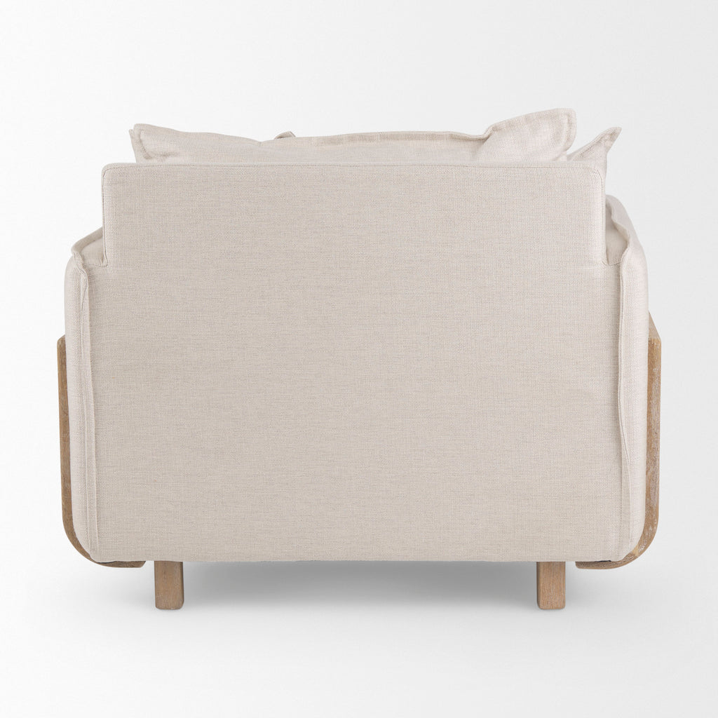 Roy Upholstered Armchair with Exposed Wood Frame