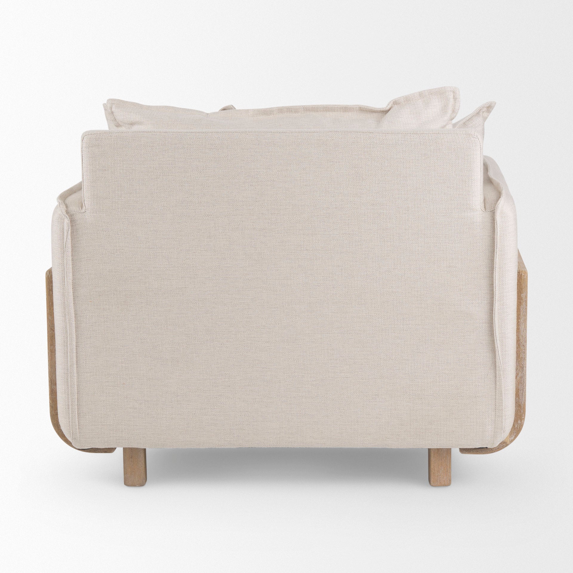 Roy Upholstered Armchair with Exposed Wood Frame