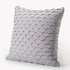 Grey Fan Design Knit Decorative Pillow