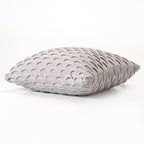 Grey Fan Design Knit Decorative Pillow
