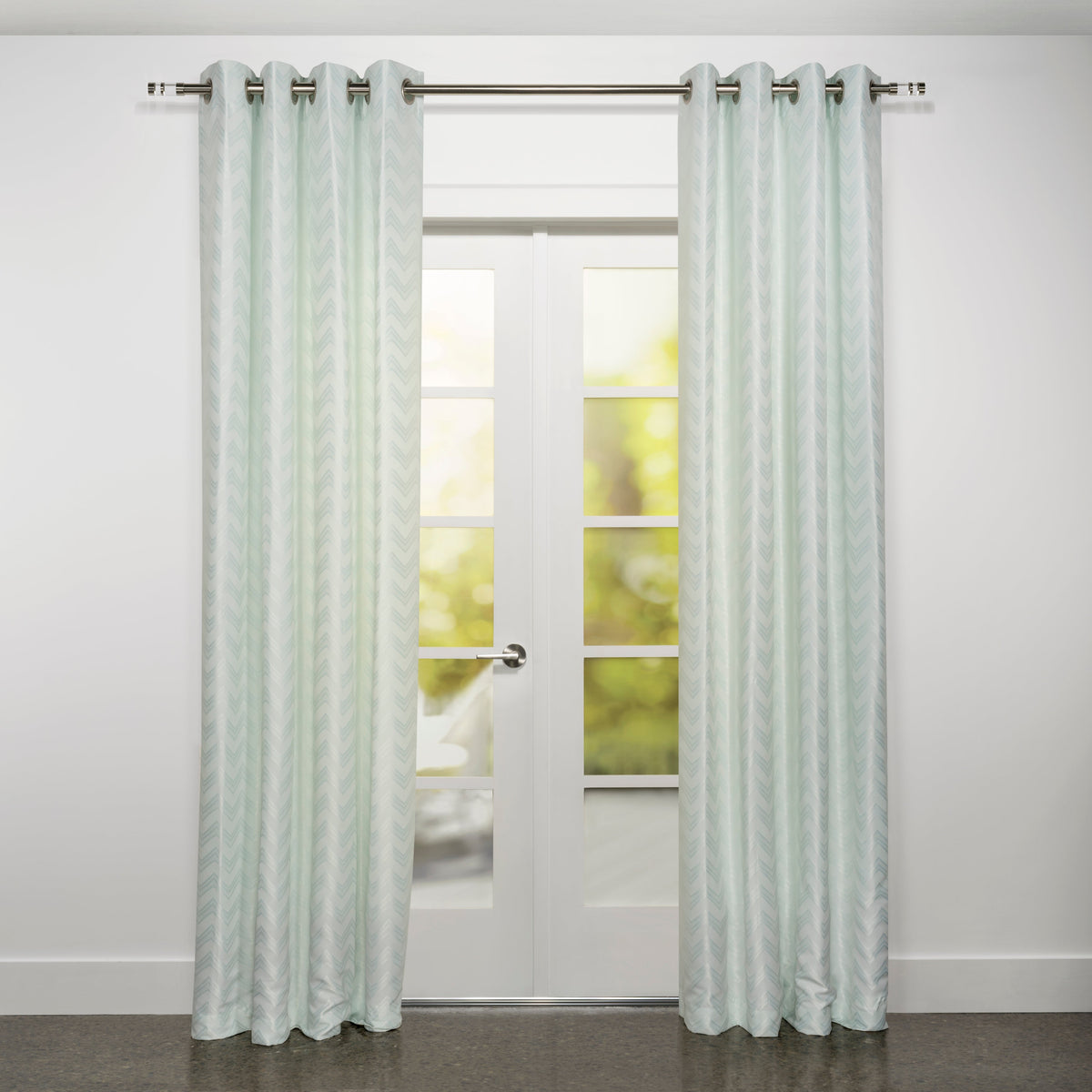 Etna  Chevron Jacquard Design Grommet Curtain