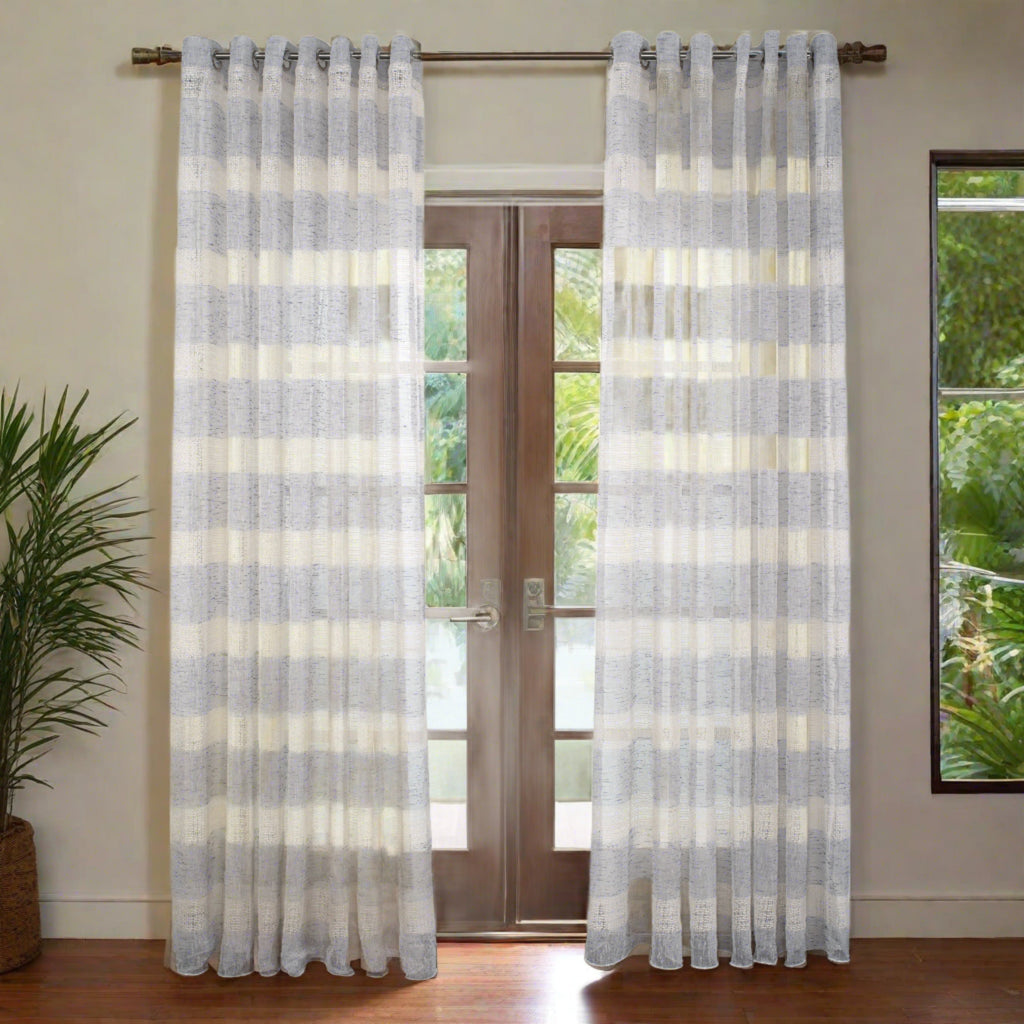 Geneva Jacquard Sheer Grommet Curtain