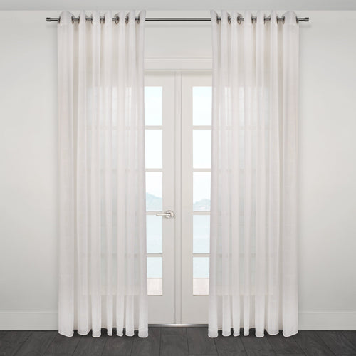 Kozani Jacquard Plaid Sheer Grommet Curtain