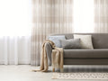 Lancia Striped Jacquard Semi Sheer Grommet Curtain