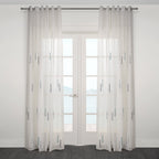 Lodi Subtle Embroidered Sheer Grommet Curtain 108" x 95"