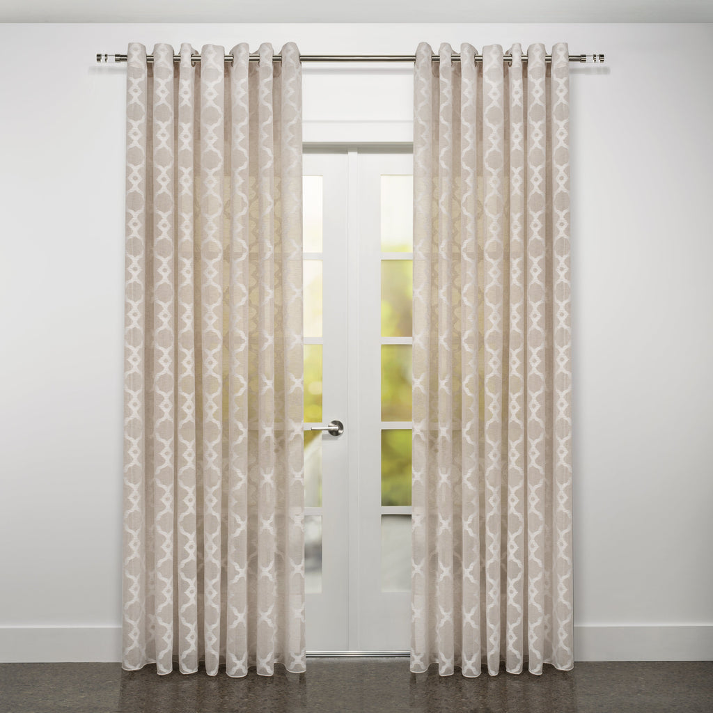 Modena Retro Jacquard Design Sheer Grommet Curtain 108" x 95"