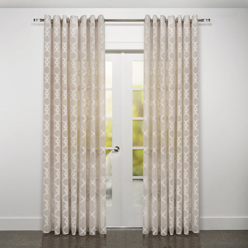 Modena Retro Jacquard Design Sheer Grommet Curtain 108" x 95"
