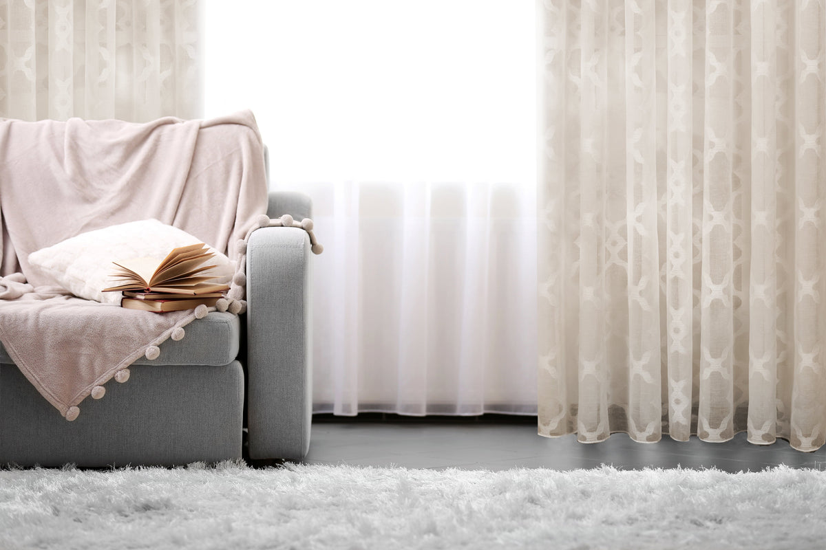 Modena Retro Jacquard Design Sheer Grommet Curtain 108" x 95"