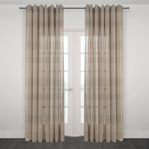 Mykonos Horizontal Striped Jacquard Sheer Grommet Curtain 108" x 95"