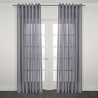 Nobile Striped Jacquard Navy Sheer Grommet Curtain 108"x 95"