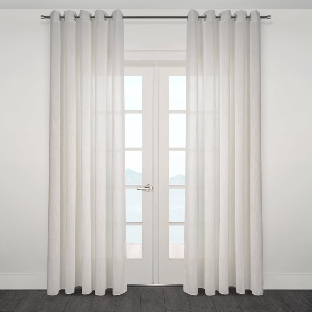 Novara Textured Jacquard Overall Design Semi Sheer Grommet Curtain 80" x 95"