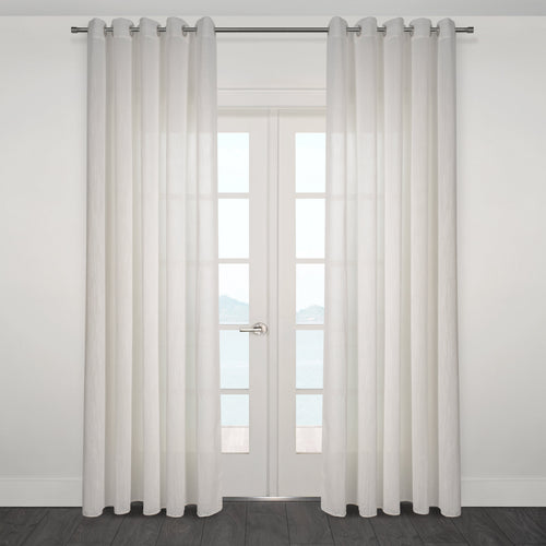 Novara Textured Jacquard Overall Design Semi Sheer Grommet Curtain 80" x 95"