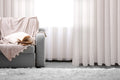 Novara Textured Jacquard Overall Design Semi Sheer Grommet Curtain 80" x 95"