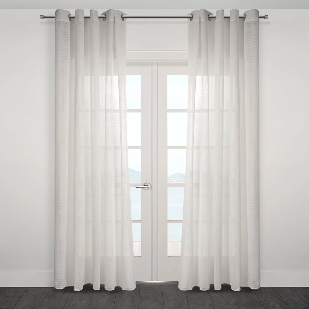 Olympia Semi Sheer Diamond  Pattern Grommet Curtain 80"x 95"